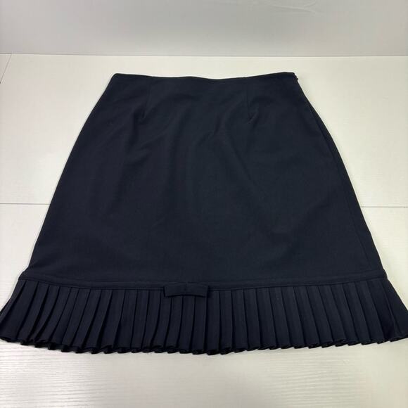 Dressbarn Black Knee-Length A-Line Pleated Hem with Bow Skirt Size 10 KK0706 - Picture 3 of 8